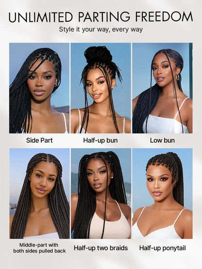 🥰[New Arrival] Salon Braids Super Natural Scalp Full HD Lace Knotless Box Braided Wig