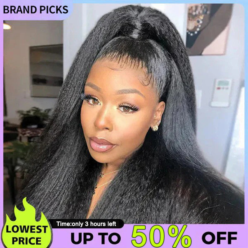 🔥Limited-time offer: 50% off! Pre-cut lace voluminous straight wig, 360° full lace front, glue-free.