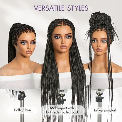 🥰[New Arrival] Salon Braids Super Natural Scalp Full HD Lace Knotless Box Braided Wig