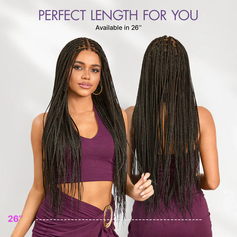 🥰[New Arrival] Salon Braids Super Natural Scalp Full HD Lace Knotless Box Braided Wig