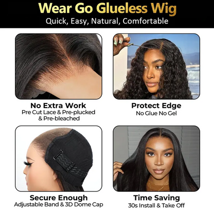 🔥Limited-time offer: 50% off! Pre-cut lace voluminous straight wig, 360° full lace front, glue-free.