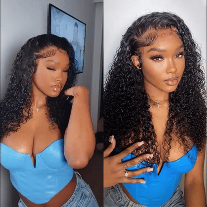 Luvme Hair PreMax water wave glueless lace front wig with curly 13x4 frontal, pre-cut lace, and flexible drawstring for a natural fit.