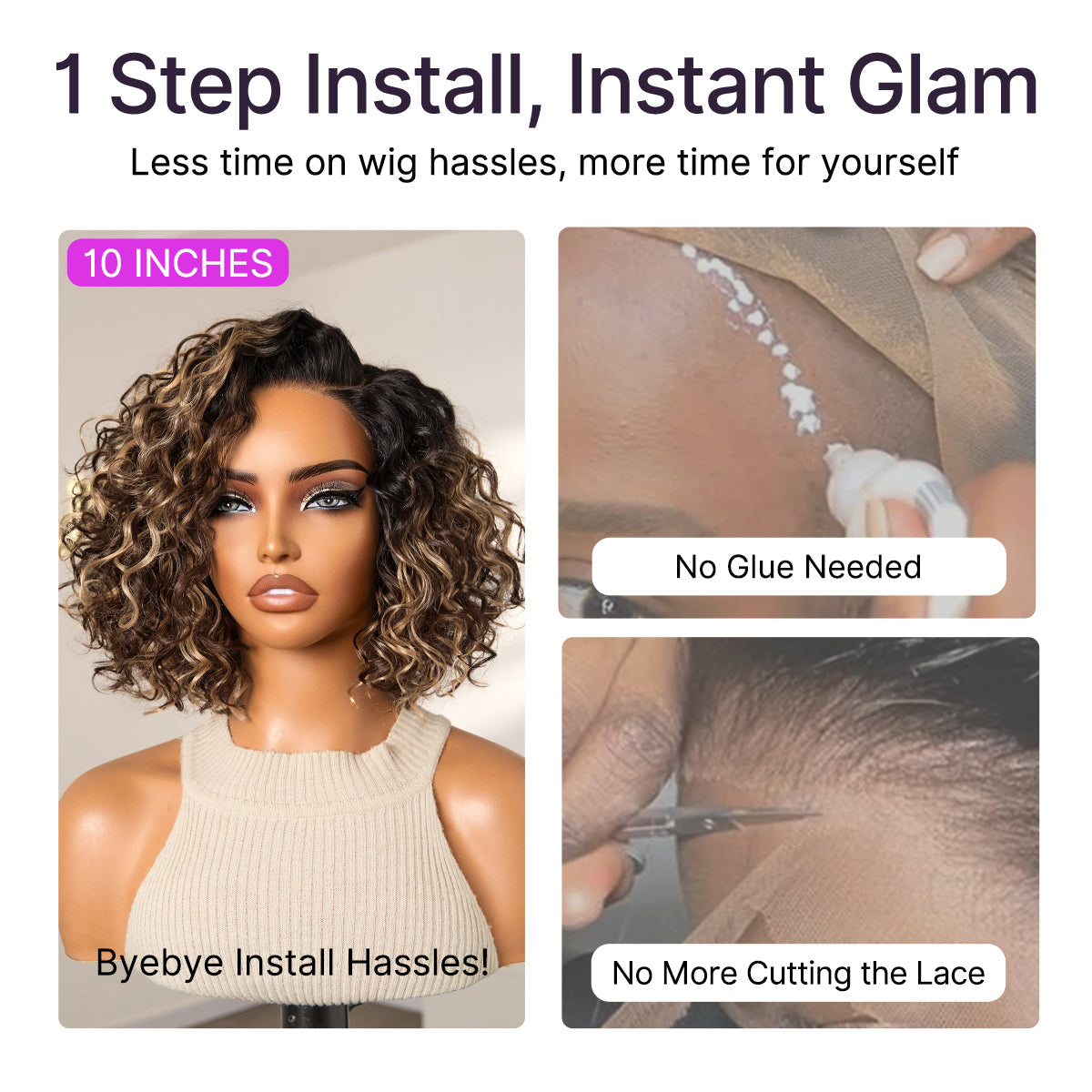 ✨ Curly Bob Wig That Looks Like A $500 Salon Makeover 🥇