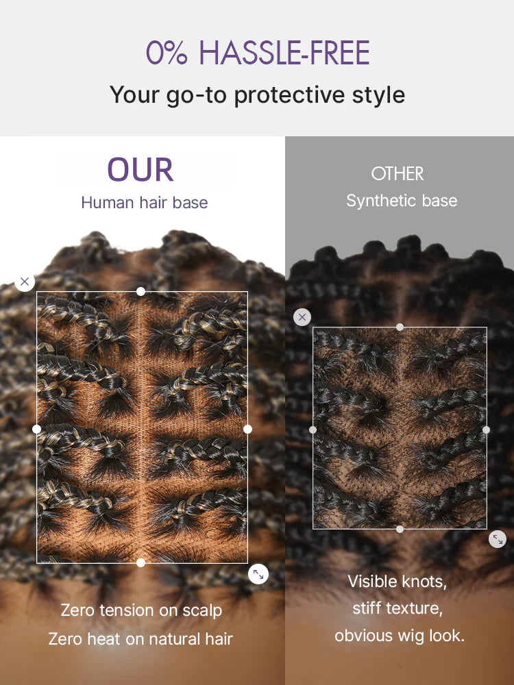 🥰[New Arrival] Salon Braids Super Natural Scalp Full HD Lace Knotless Box Braided Wig