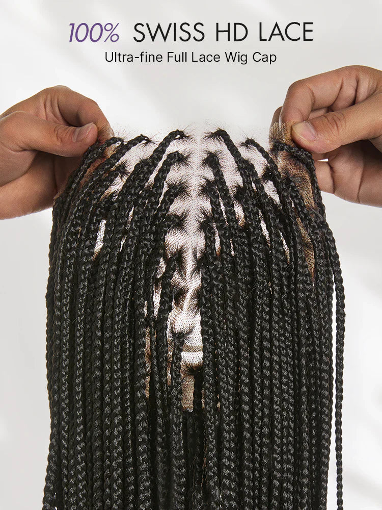 🥰[New Arrival] Salon Braids Super Natural Scalp Full HD Lace Knotless Box Braided Wig
