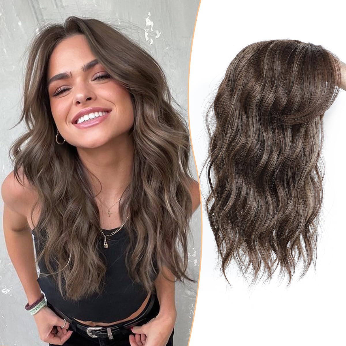 🌟2026 New Lightweight & Breathable Wavy Hair Topper✨