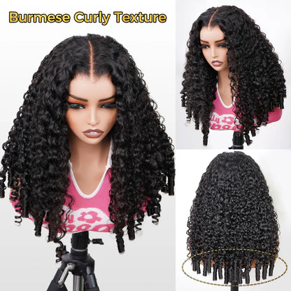 ✨Full Burmese Curly 13x6 Lace Frontal Glueless Wig – Soft, Natural & Ready-to-Wear!✨