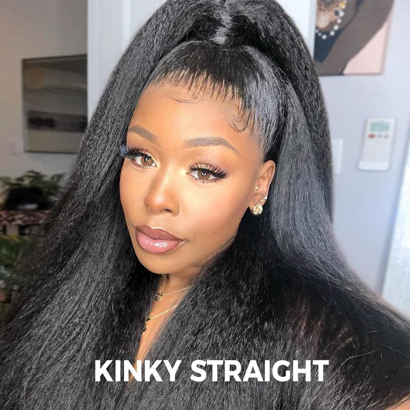 🔥Limited-time offer: 50% off! Pre-cut lace voluminous straight wig, 360° full lace front, glue-free.