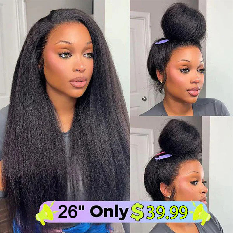 🔥Limited-time offer: 50% off! Pre-cut lace voluminous straight wig, 360° full lace front, glue-free.