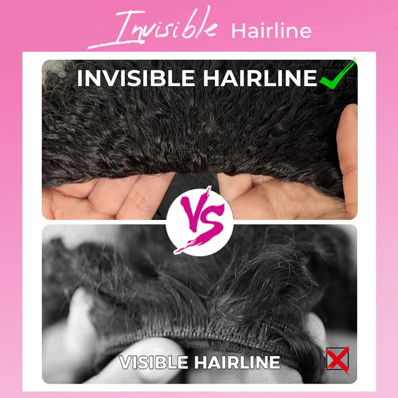 Invisible Hairline Glueless Half Wig – 3-in-1 Kinky Curly Flip Over Wig with Ponytail & Bun Styles – Beginner Friendly Natural Look Wig
