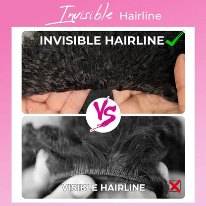 Invisible Hairline Glueless Half Wig – 3-in-1 Kinky Curly Flip Over Wig with Ponytail & Bun Styles – Beginner Friendly Natural Look Wig