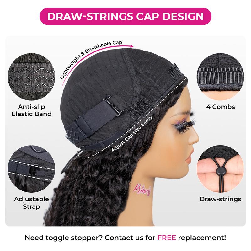 Invisible Hairline Glueless Half Wig – 3-in-1 Kinky Curly Flip Over Wig with Ponytail & Bun Styles – Beginner Friendly Natural Look Wig