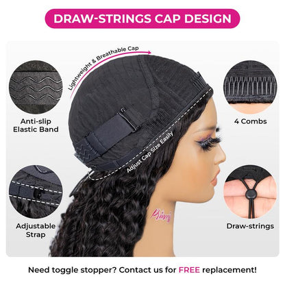 Invisible Hairline Glueless Half Wig – 3-in-1 Kinky Curly Flip Over Wig with Ponytail & Bun Styles – Beginner Friendly Natural Look Wig