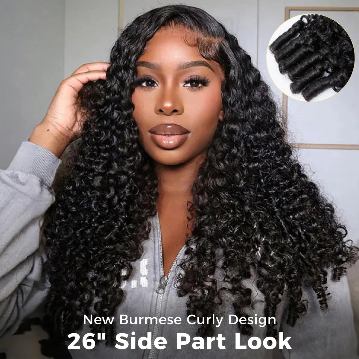 ✨Full Burmese Curly 13x6 Lace Frontal Glueless Wig – Soft, Natural & Ready-to-Wear!✨