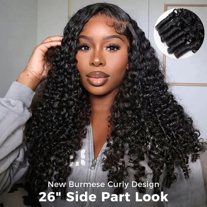 ✨Full Burmese Curly 13x6 Lace Frontal Glueless Wig – Soft, Natural & Ready-to-Wear!✨
